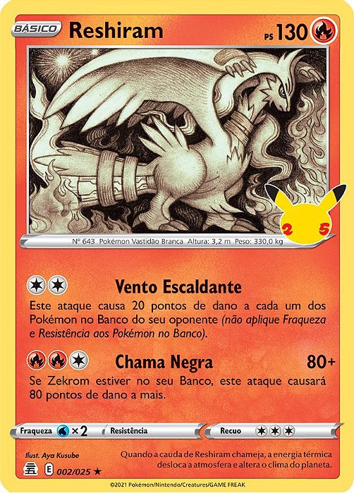 Reshiram (002/25) - Carta Avulsa Pokemon