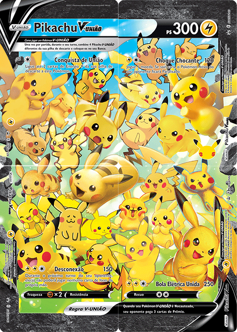 Pikachu V-União / Pikachu V-Union (SWSH139-O) - Carta Gigante Pokemon / Oversize - Celebrações