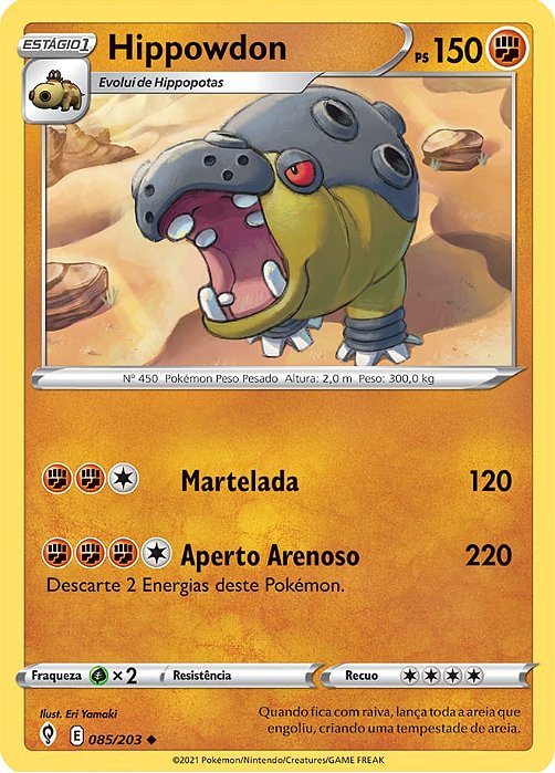 Hippowdon (85/203) - Carta Avulsa Pokemon