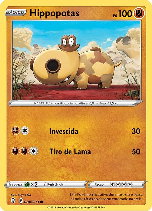 Hippopotas (84/203) REV FOIL - Carta Avulsa Pokemon