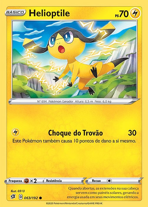 Helioptile (63/192) REV FOIL - Carta Avulsa Pokemon
