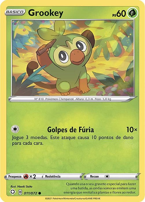 Grookey (11/72) - Carta Avulsa Pokemon