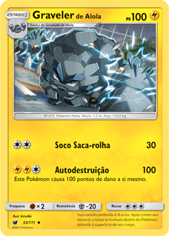 Graveler de Alola / Alolan Graveler (33/111) - Carta Avulsa Pokemon
