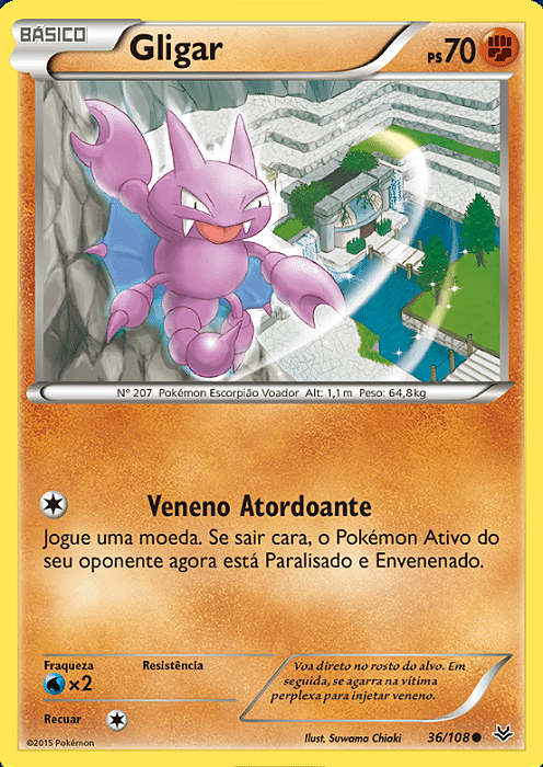 Gligar (36/108) - Carta Avulsa Pokemon