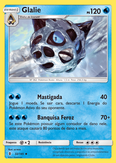 Glalie (32/145) REV FOIL - Carta Avulsa pokemon
