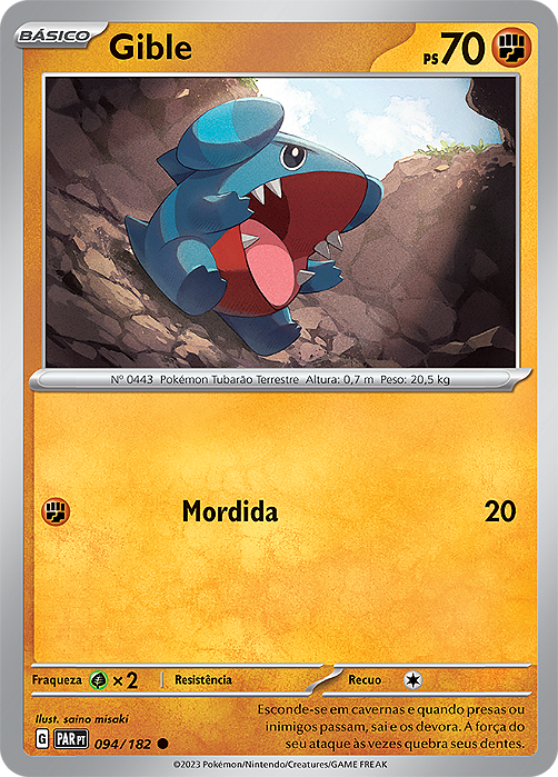 Gible (094/182) - Carta Avulsa Pokemon