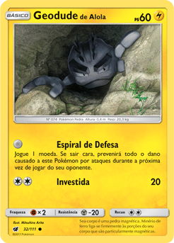 Geodude de Alola / Alolan Geodude (32/111) - Carta Avulsa Pokemon