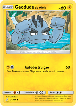 Geodude de Alola / Alolan Geodude (34/181) - Carta Avulsa Pokemon