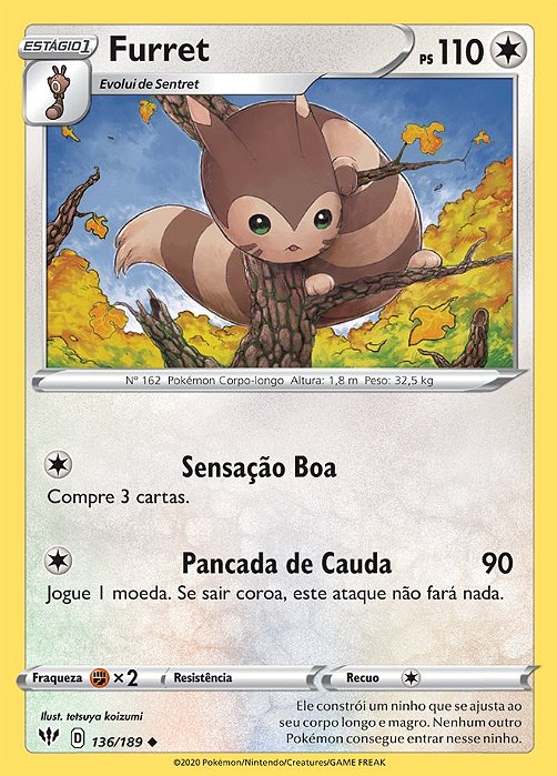 Furret (136/189) - Carta Avulsa Pokemon