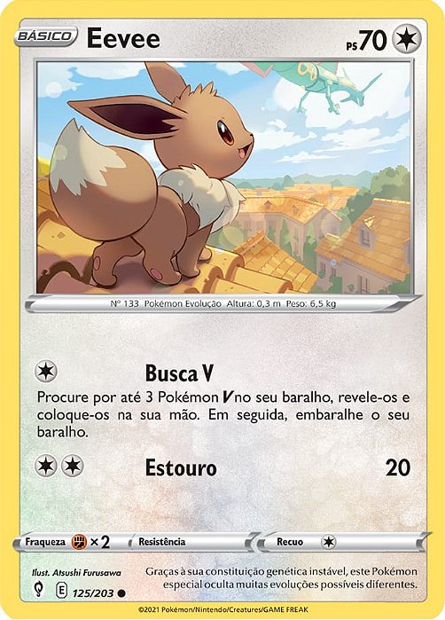 Eevee (125/203) REV FOIL - Carta Avulsa Pokemon