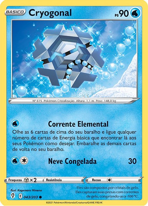 Cryogonal (43/203) REV FOIL - Carta Avulsa Pokemon