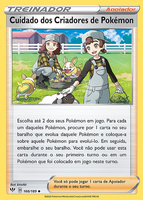 Cuidado dos Criadores de Pokémon / Pokemon Breeder\'s Nurturing (166/189) - Carta Avulsa Pokemon