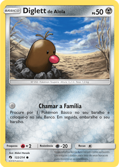 Diglett de Alola / Alolan Diglett (122/214) - Carta Avulsa Pokemon