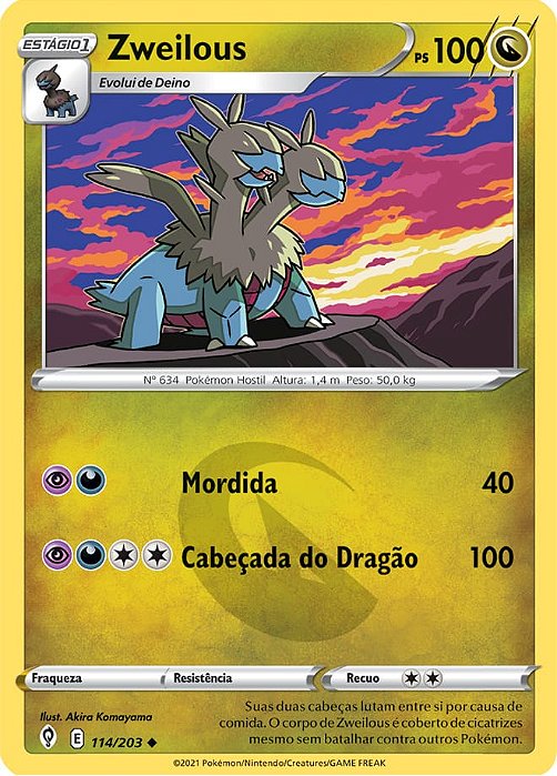 Zweilous (114/203) - Carta Avulsa Pokemon