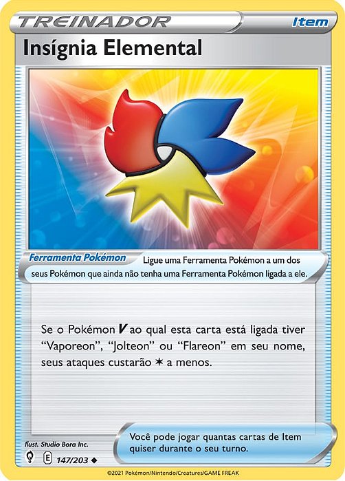 Insígnia Elemental / Elemental Badge (147/203) - Carta Avulsa Pokemon