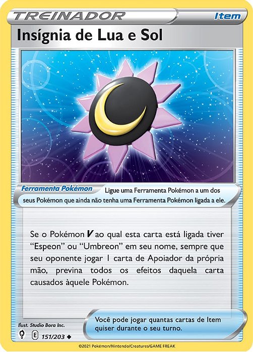 Insígnia de Lua e Sol / Moon & Sun Badge (151/203) - Carta Avulsa Pokemon