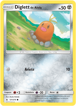 Diglett de Alola / Alolan Diglett (121/214) REV FOIL - Carta Avulsa Pokemon