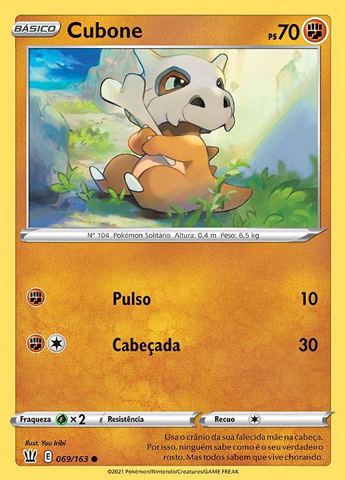 Cubone (69/163) - Carta Avulsa Pokemon
