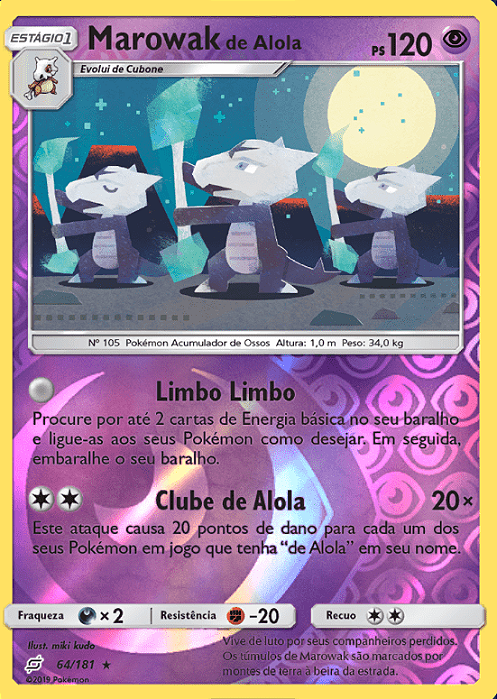 Marowak de Alola / Alolan Marowak (64/181) REV FOIL - Carta Avulsa Pokemon