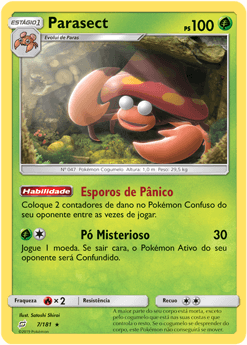 Parasect (7/181) - Carta Avulsa Pokemon