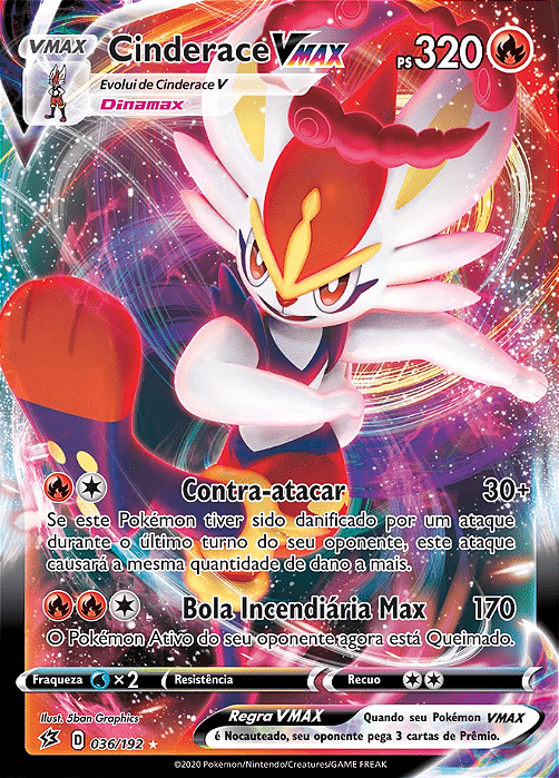 Cinderace-VMAX (36/192) - Carta Avulsa Pokemon
