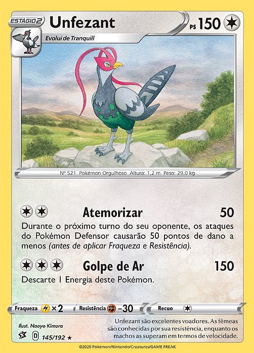 Unfezant (145/192) - Carta Avulsa Pokemon