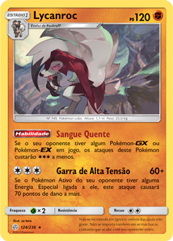 Lycanroc (124/236) FOIL - Carta Avulsa Pokemon