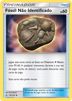Fóssil Não Identificado / Unidentified Fossil (134/156) - Carta Avulsa Pokemon