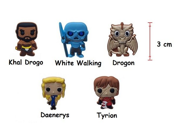 05 Mini Ímãs para Decoração - Estilo Pop (03 cm cada) M1 - Game Of Thrones