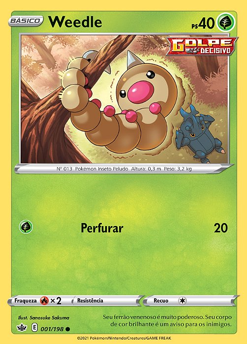 Weedle (1/198) - Carta Avulsa Pokemon