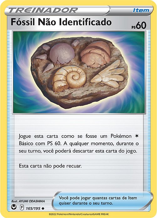 Fóssil Não Identificado / Unidentified Fossil (165/195) - Carta Avulsa Pokemon