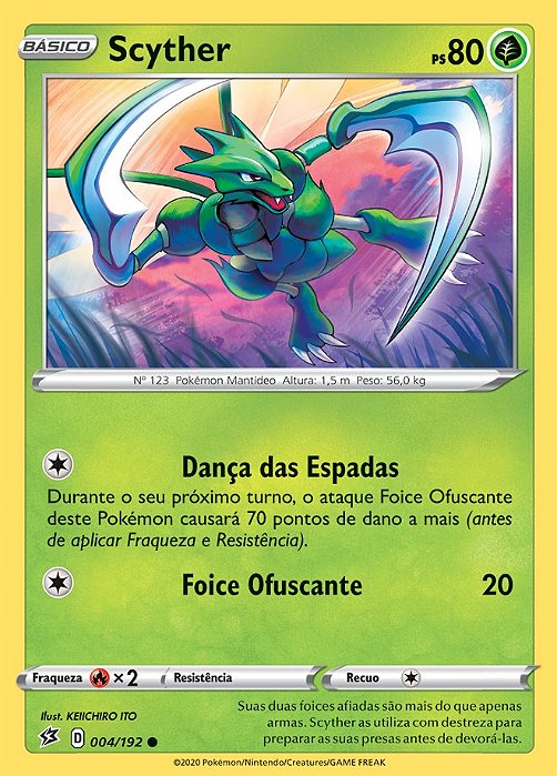 Scyther (4/192) - Carta Avulsa Pokemon