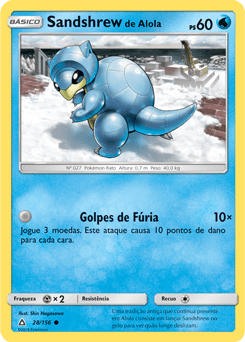 Sandshrew de Alola / Alolan Sandshrew (28/156) - Carta Avulsa Pokemon