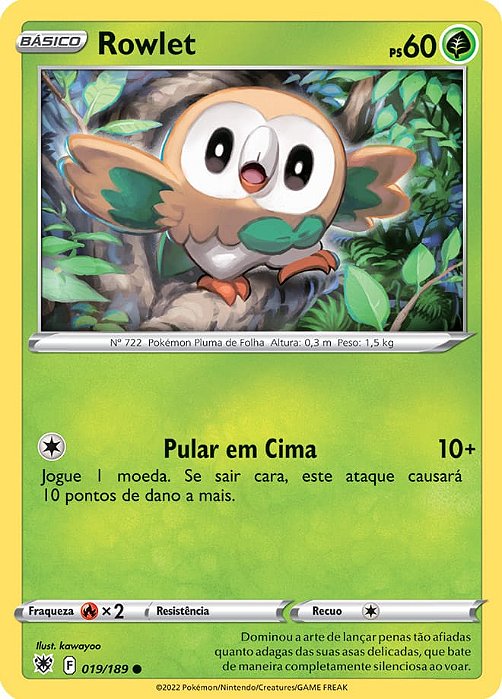 Rowlet (019/189) - Carta Avulsa Pokemon
