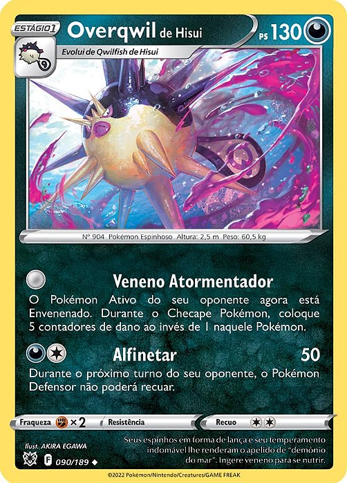 Overqwil de Hisui / Hisuian Overqwil (090/189) - Carta Avulsa Pokemon