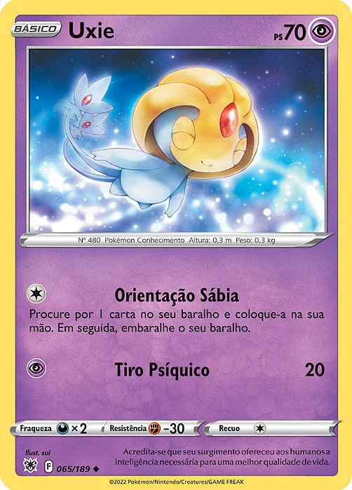 Uxie (065/189) - Carta Avulsa Pokemon