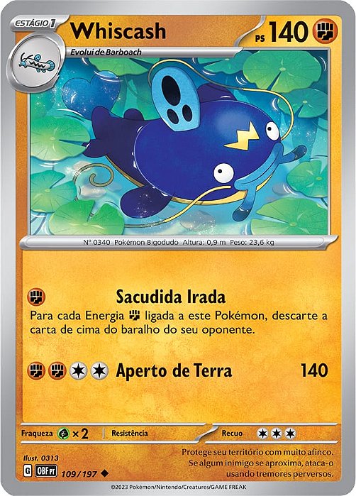 Whiscash (109/197) - Carta Avulsa Pokemon