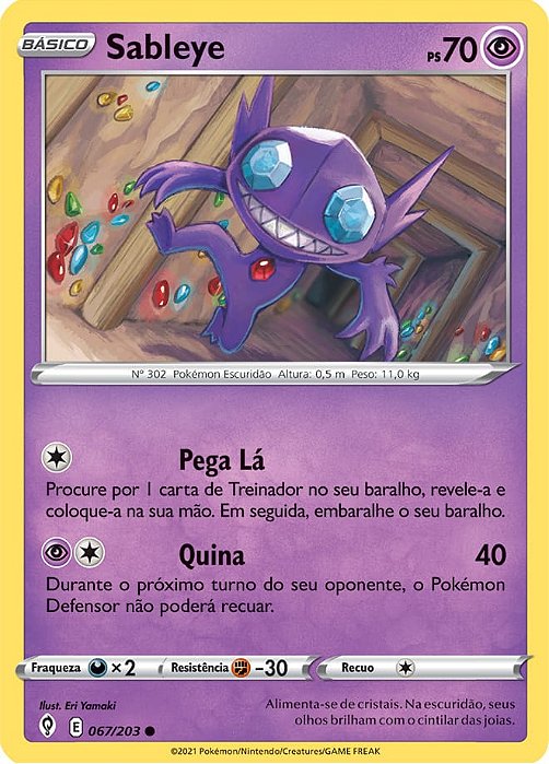 Sableye (67/203) - Carta Avulsa Pokemon
