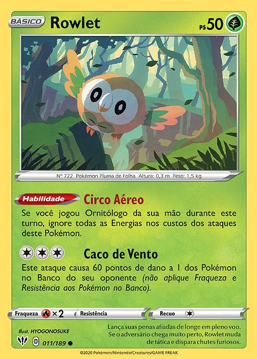 Rowlet (11/189) REV FOIL - Carta Avulsa Pokemon