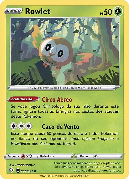 Rowlet (6/72) - Carta Avulsa Pokemon