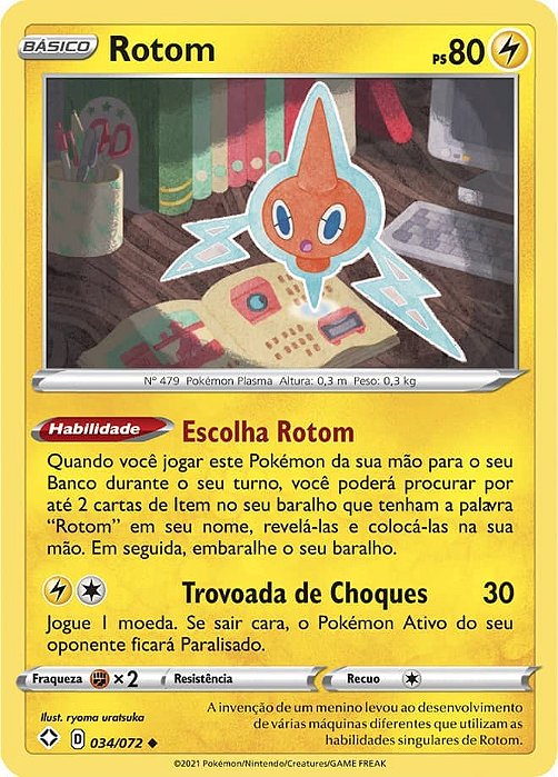 Rotom (34/72) - Carta Avulsa Pokemon