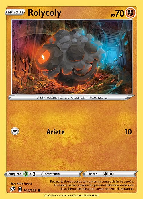 Rolycoly (105/192) REV FOIL - Carta Avulsa Pokemon