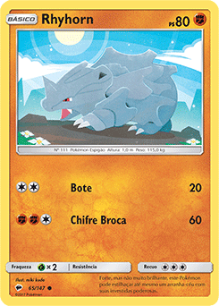 Rhyhorn (65/147) REV FOIL - Carta Avulsa Pokemon