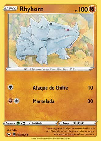 Rhyhorn (96/202) - Carta Avulsa Pokemon