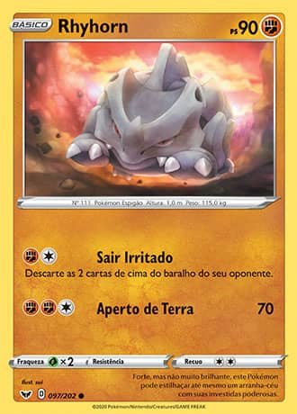 Rhyhorn (97/202) REV FOIL - Carta Avulsa Pokemon