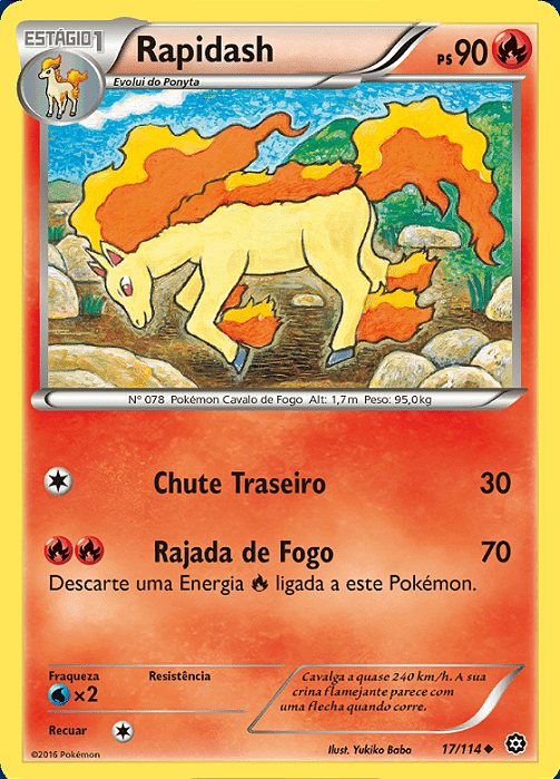 Rapidash (17/114) - Carta Avulsa Pokemon