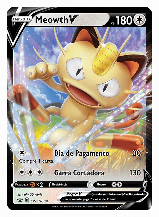 Meowth-V (SWSH004) - Carta Avulsa Pokemon