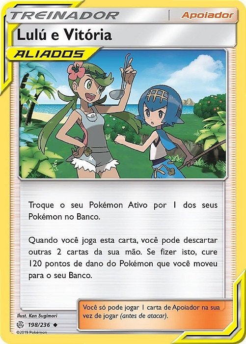 Lulú e Vitória / Mallow  Lana (198/236) REV FOIL - Carta Avulsa Pokemon