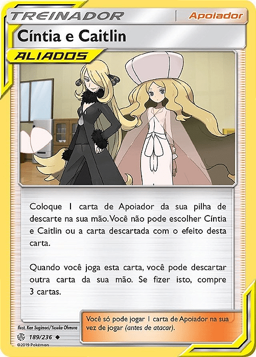 Cíntia e Caitlin / Cynthia  Caitlin (189/236) - Carta Avulsa Pokemon