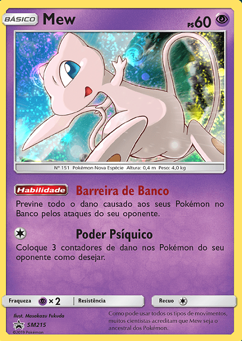 Mew (SM215) FOIL - Carta Avulsa Pokemon